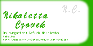 nikoletta czovek business card