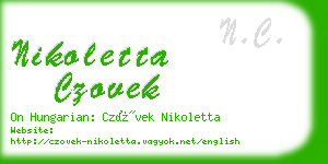 nikoletta czovek business card